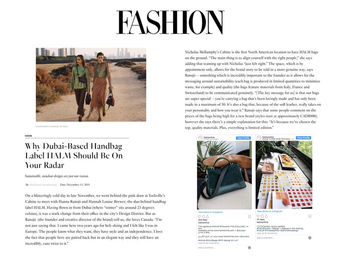 FASHION MAGAZINE | CANADA | Halm Online | Press Portfolio