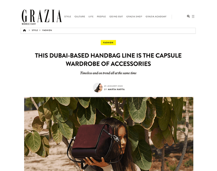 GRAZIA | JANUARY 2020 | Halm Online | Press Portfolio